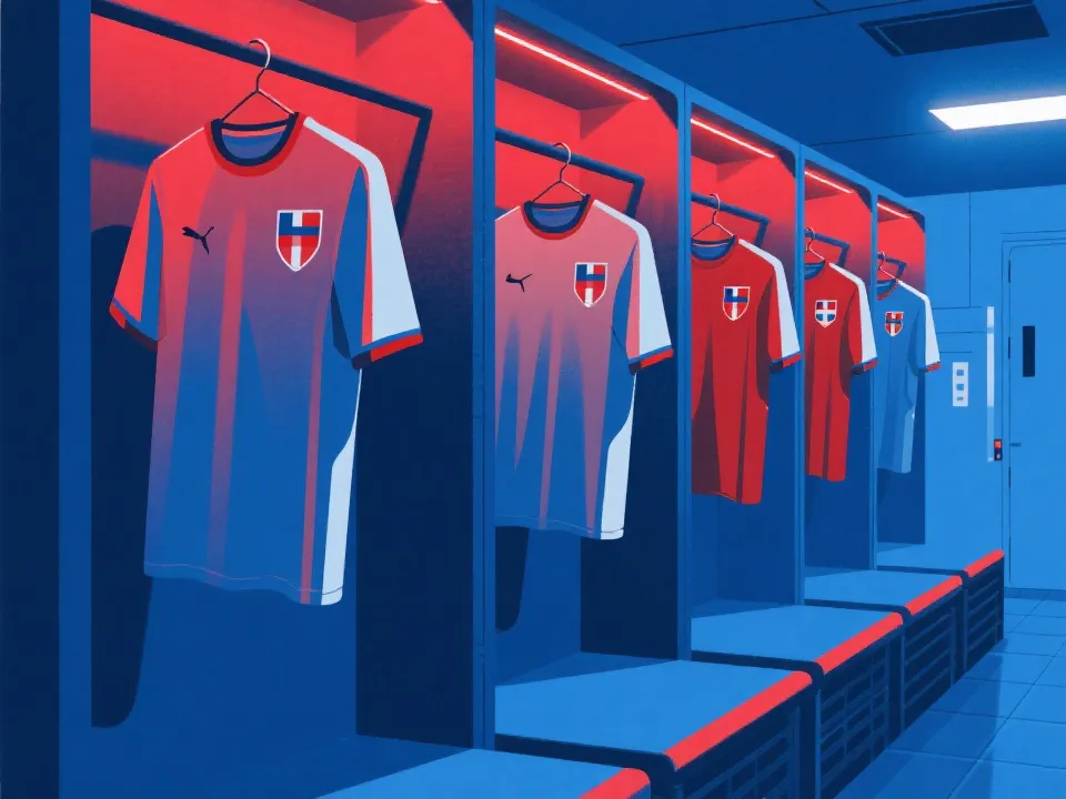世界杯球队专题插图：更衣室与球衣